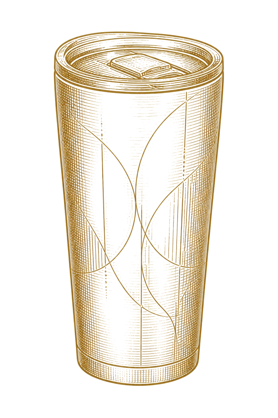 Line engraving of a custom insulated cup